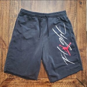Vintage Air Jordan Fleece Flight Script Logo Shorts Mens Size XL Black